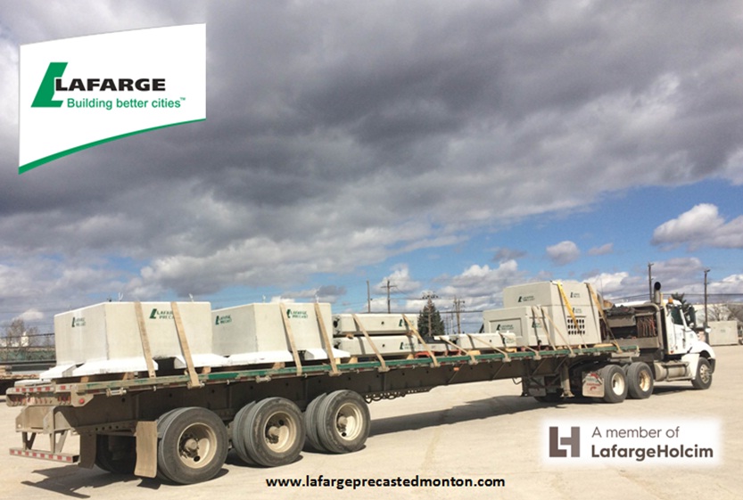 Lafarge Precast Edmonton Concrete Utility Products being Shipped