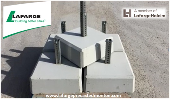 Concrete Sign Post Bases Lafarge Precast Edmonton Alberta