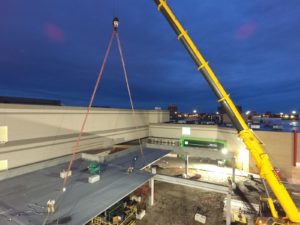 Precast concrete double tee installation west edmonton mall alberta by lafarge precast edmonton