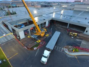 Lafarge Precast Edmonton precast concrete double tee parkade installation west edmonton mall Western Canada