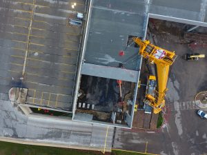 Lafarge Precast Edmonton precast concrete double tee parkade installation west edmonton mall alberta