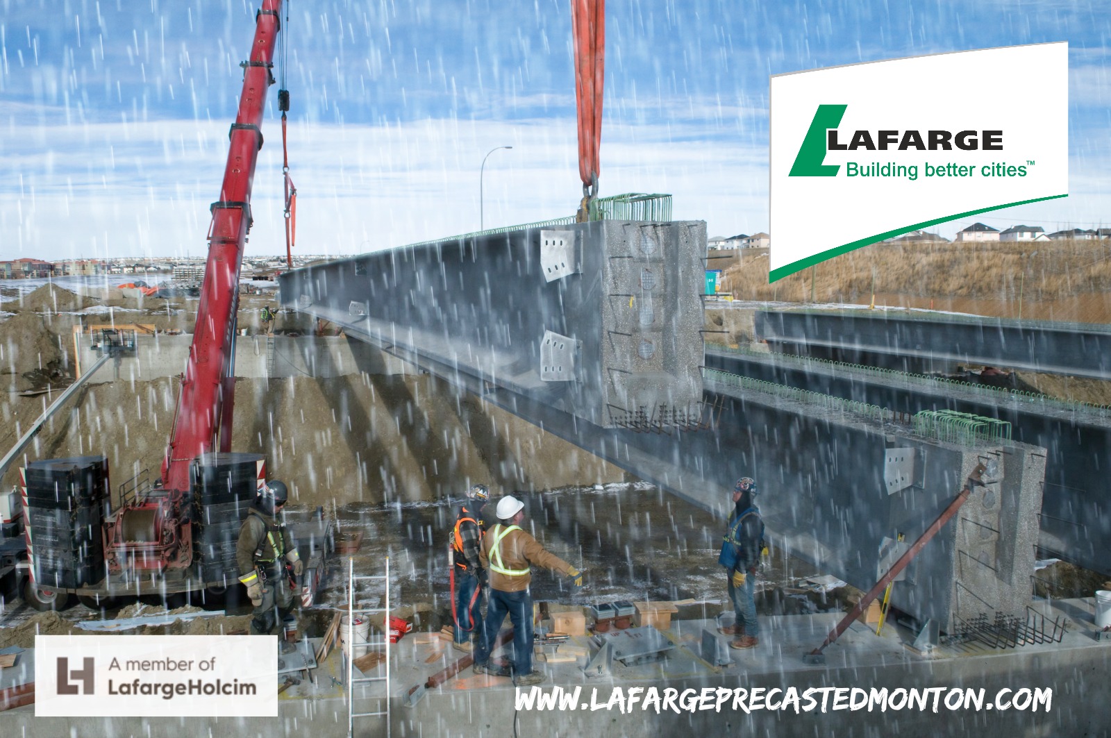 Precast Concrete Installation in Alberta Western Canada by Lafarge Precast Edmonton