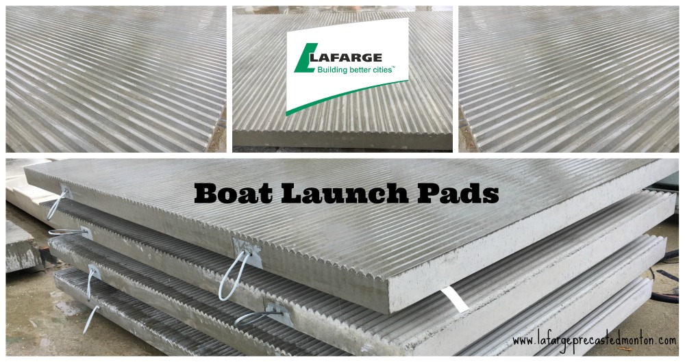 Precast concrete boat launched pads Alberta by Lafarge Precast Edmonton