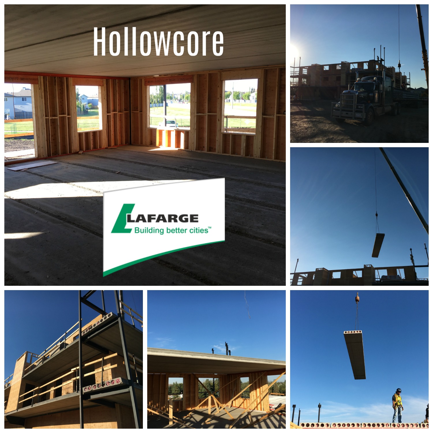 Hollowcore Installation Western Canada by Lafarge Precast Edmonton