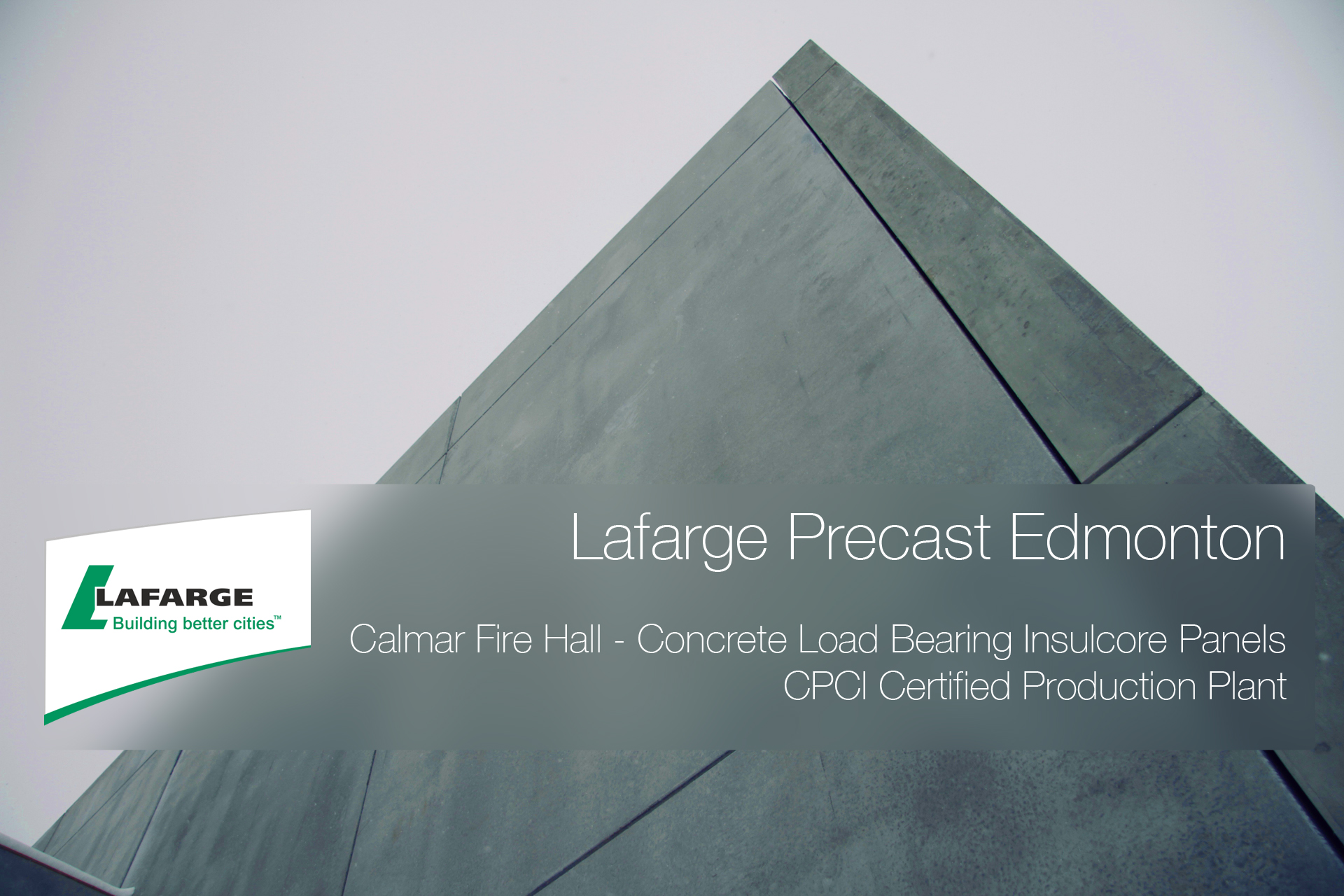 Wall panel loadbearing system installations by Lafarge Precast Edmonton