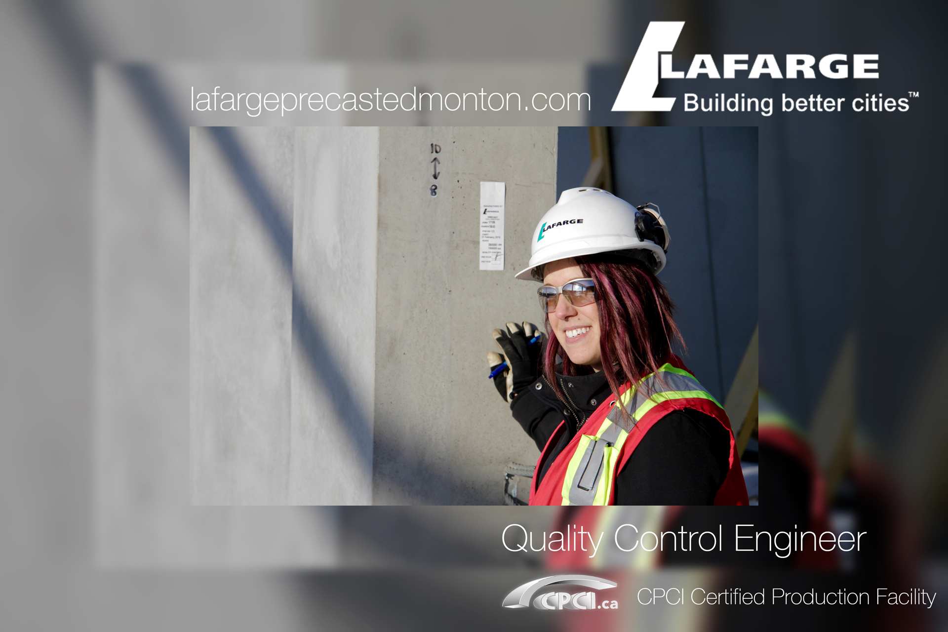 Concrete cement panels architectural quality control Lafarge Precast Edmonton