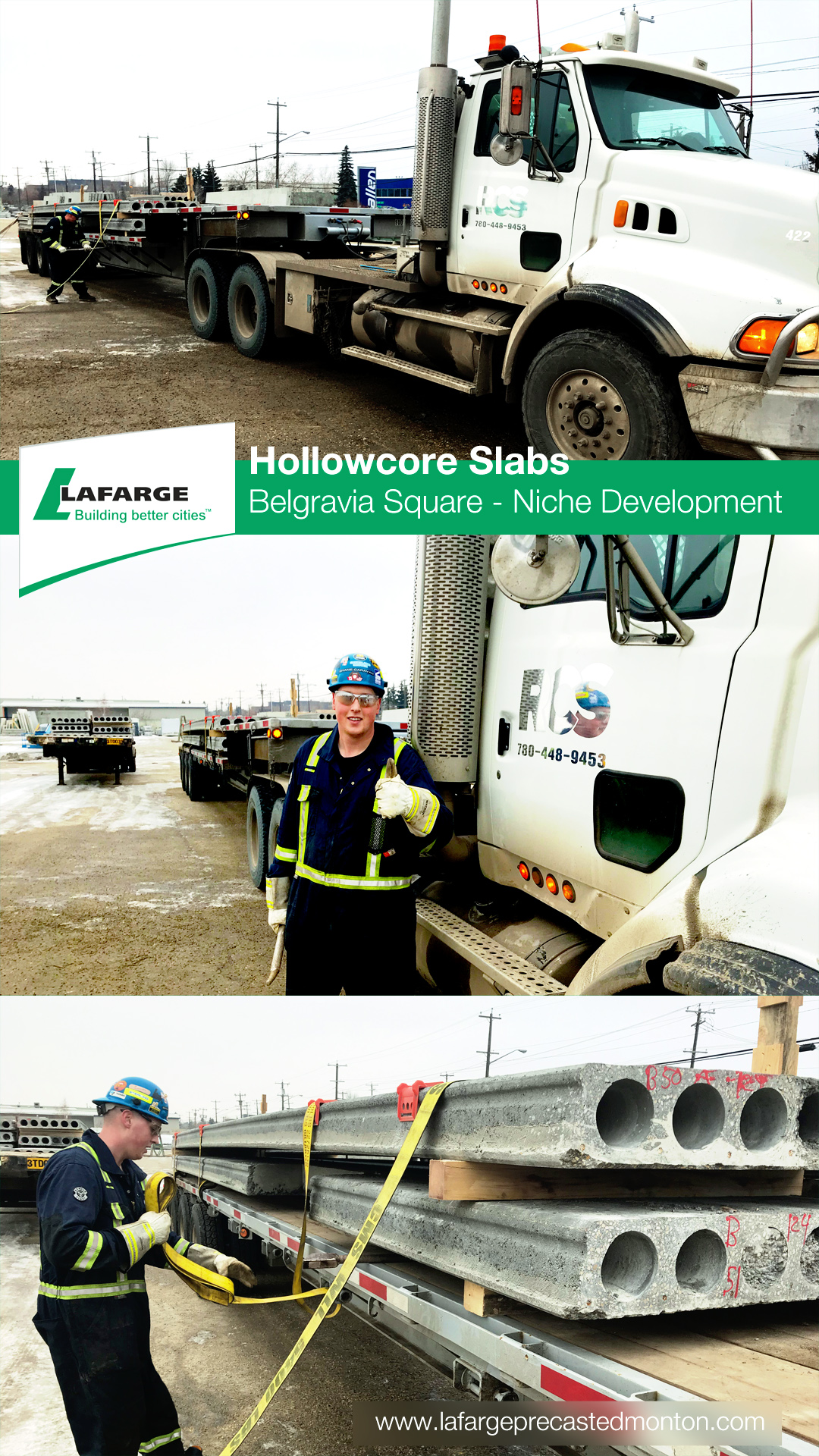 Lafarge Precast Edmonton belgravia square niche Roblin Crane Services Hollowcore Insulcore Q-deck prefab concrete cement
