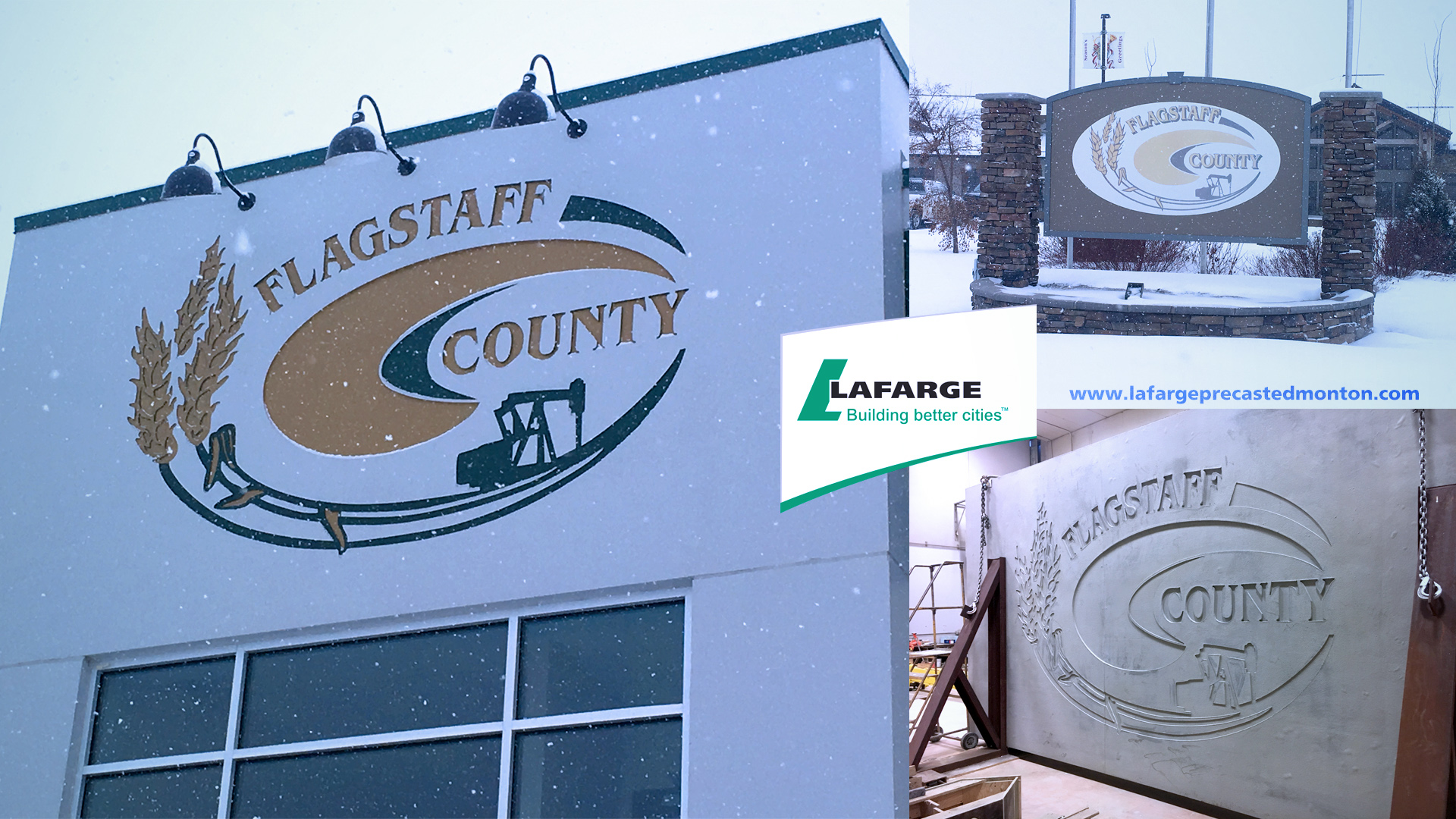 Architectural Precast Concrete Sign Flagstaff Alberta Edmonton Calgary County Agricultural