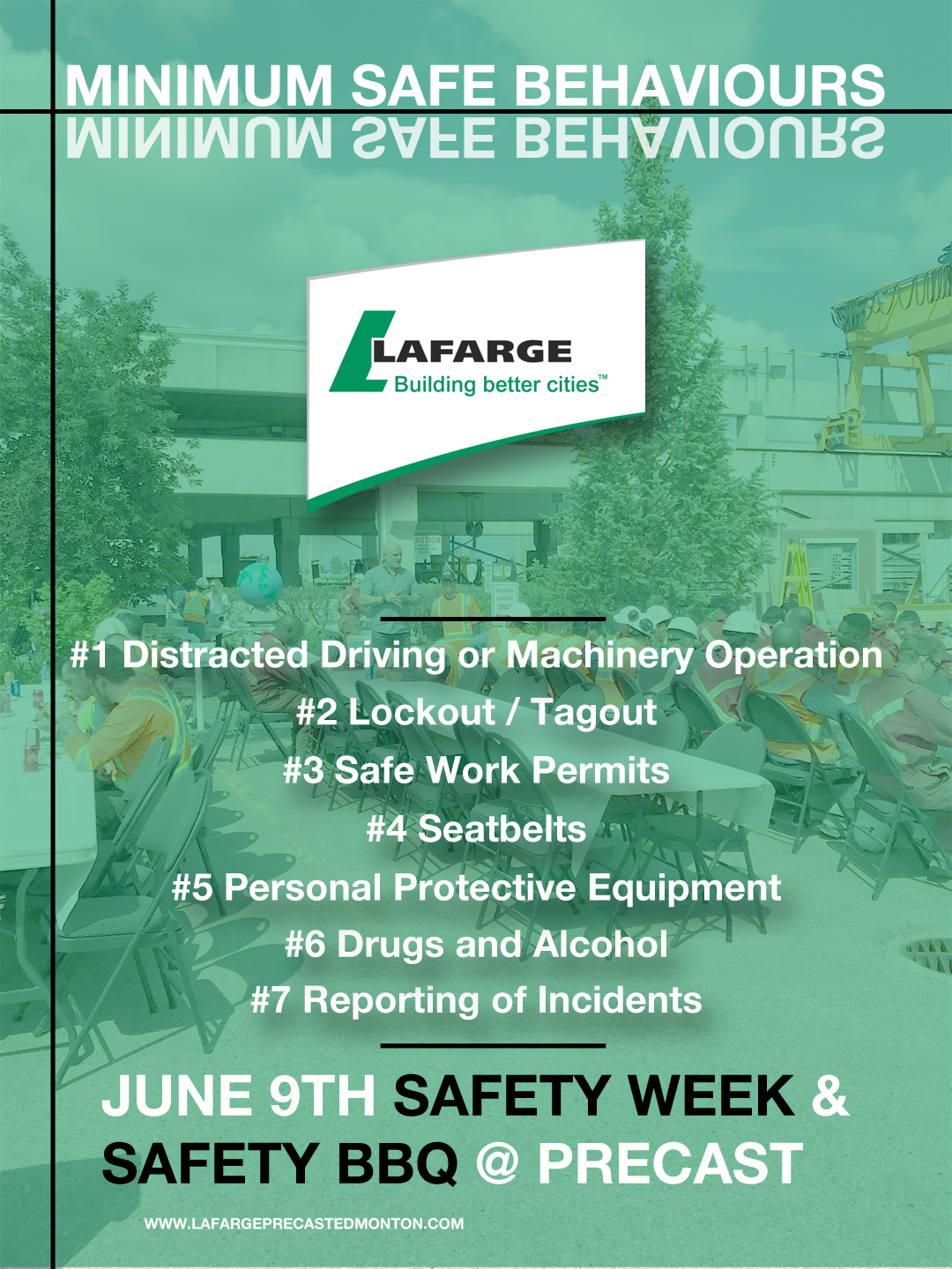 Lafarge Precast Edmonton Safety BBQ 2019 Week Initiatives Concrete Cement Safe Work