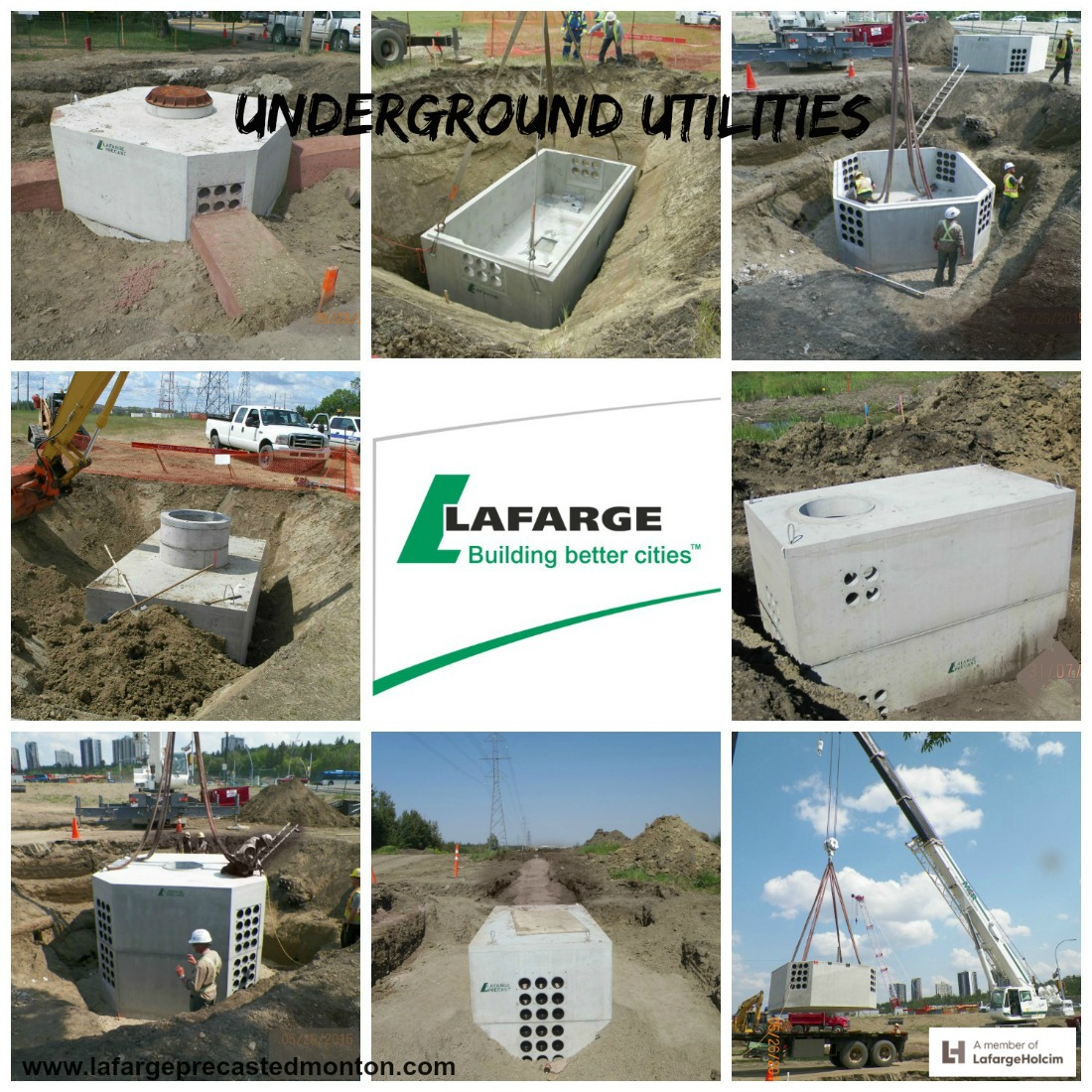 Underground precast concrete chambers by Lafarge Precast Edmonton