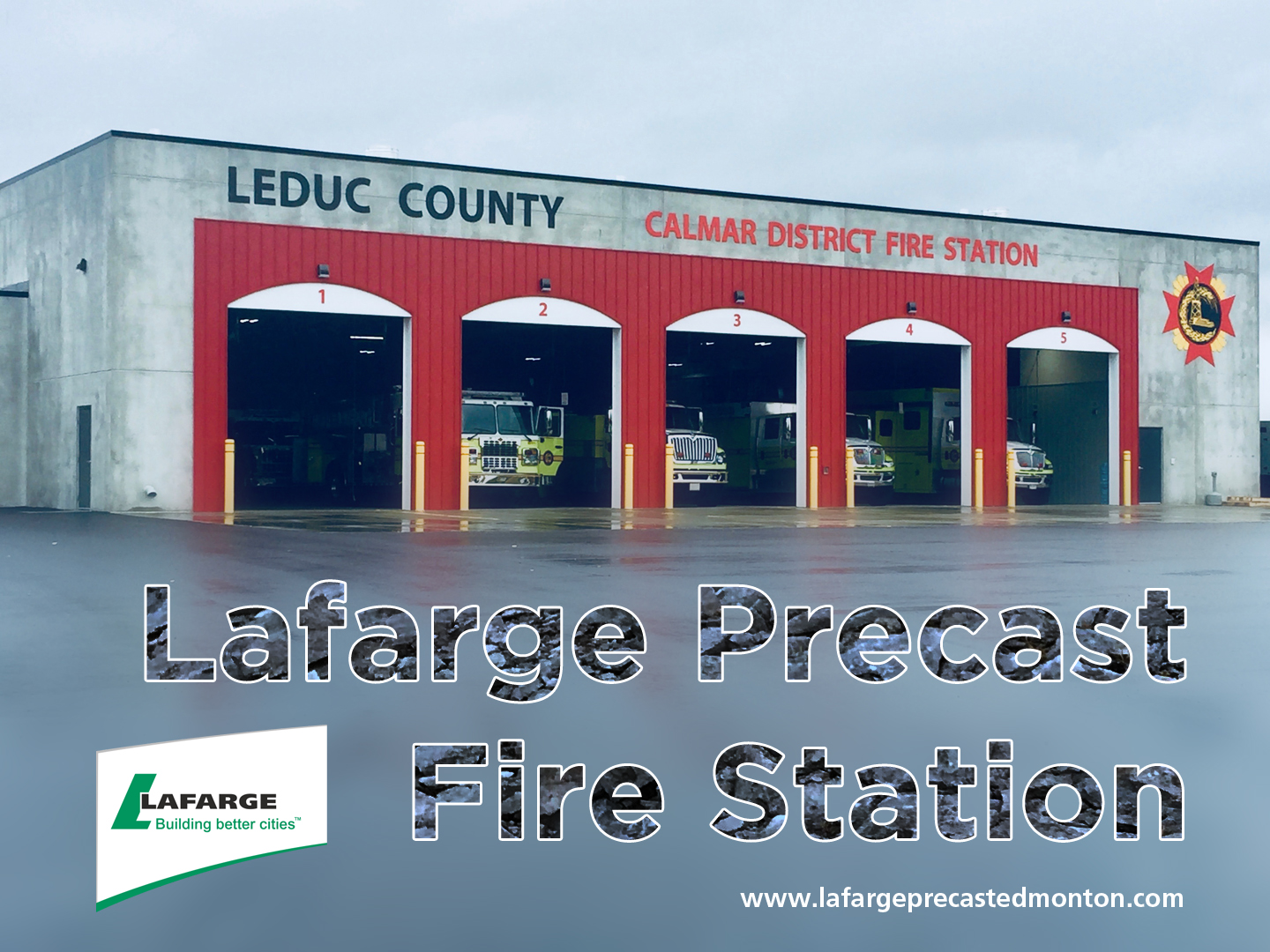 Fire Station Leduc Man Panels Precast Concrete cement Lafarge Edmonton Alberta