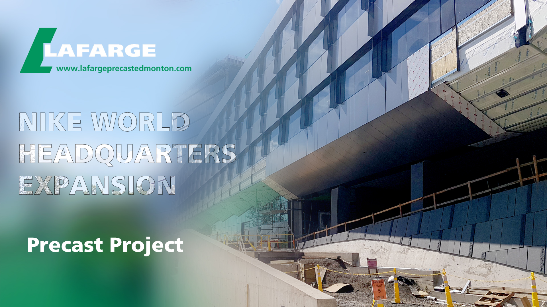 Nike Lafarge Precast Edmonton cladding concrete cement construction alberta modular architectural building