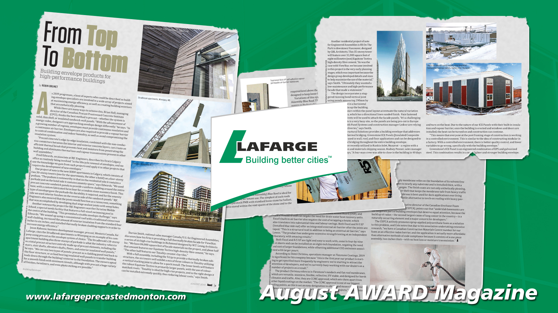 Precast Concrete Cement Lafarge Edmonton Alberta Calgary Pre-fab tilte-up construction AWARD Magazine Stradbrook