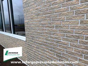 Brick Formliner Insulcore Panel for Discovery Park Building by Remington Warehouse Alberta Construction Precast Concrete