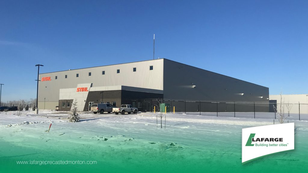 Precast Concrete Dado Panel Stihl Warehouse Tilt-up Cement Lafarge Precast Edmonton